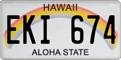 HI license plate EKI674