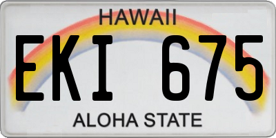 HI license plate EKI675