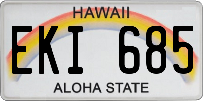 HI license plate EKI685