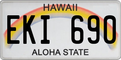 HI license plate EKI690
