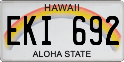 HI license plate EKI692