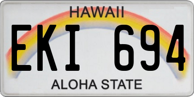 HI license plate EKI694