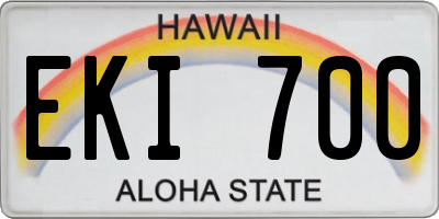 HI license plate EKI700
