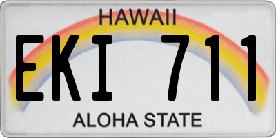 HI license plate EKI711
