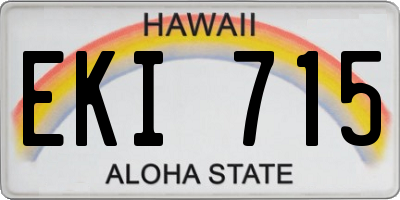 HI license plate EKI715