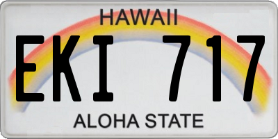 HI license plate EKI717