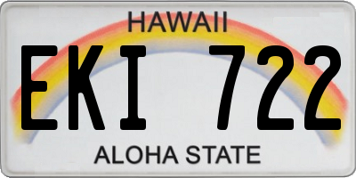 HI license plate EKI722