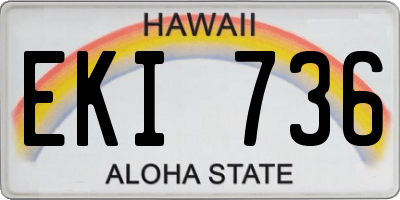 HI license plate EKI736