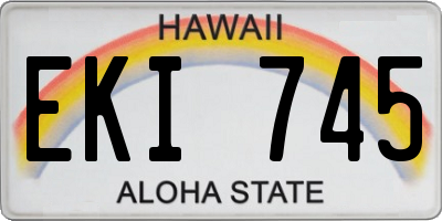 HI license plate EKI745