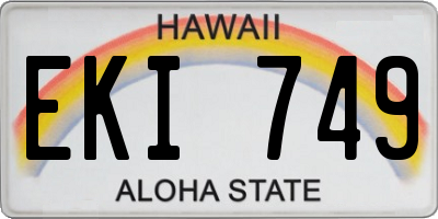 HI license plate EKI749