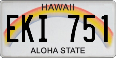 HI license plate EKI751