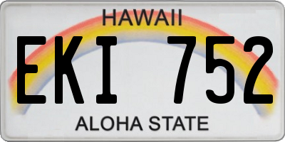 HI license plate EKI752