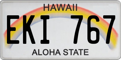 HI license plate EKI767