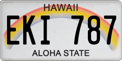 HI license plate EKI787