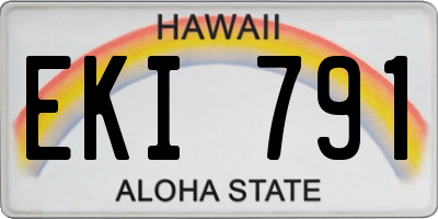 HI license plate EKI791