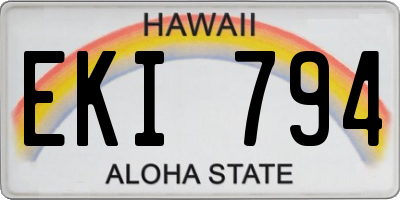 HI license plate EKI794