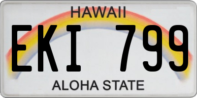 HI license plate EKI799