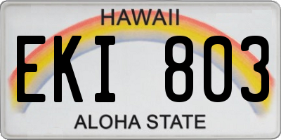 HI license plate EKI803