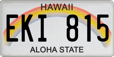 HI license plate EKI815