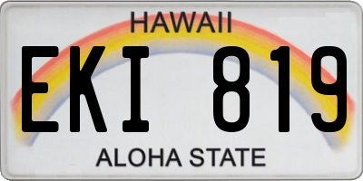 HI license plate EKI819