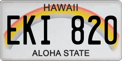HI license plate EKI820