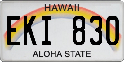 HI license plate EKI830