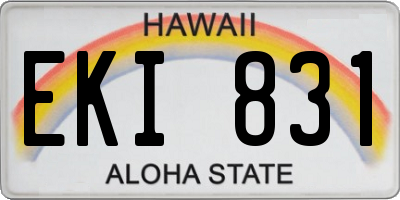 HI license plate EKI831