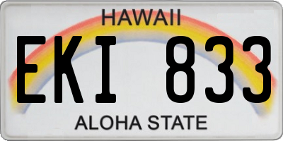 HI license plate EKI833