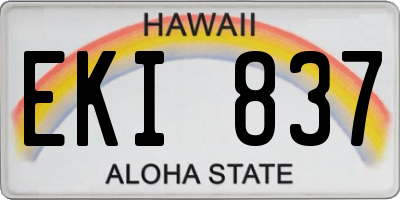 HI license plate EKI837