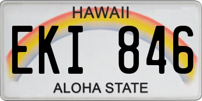 HI license plate EKI846