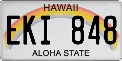 HI license plate EKI848