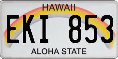 HI license plate EKI853