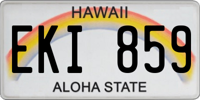 HI license plate EKI859