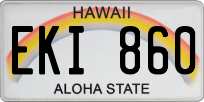 HI license plate EKI860