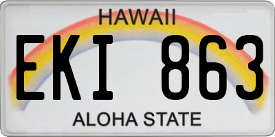 HI license plate EKI863