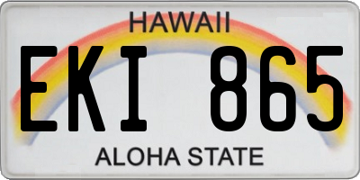 HI license plate EKI865