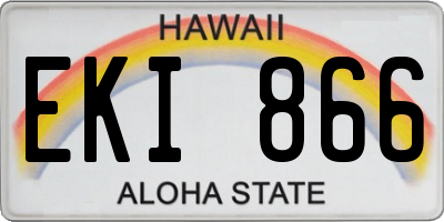 HI license plate EKI866