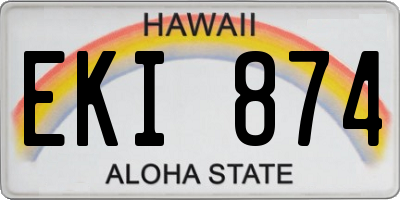 HI license plate EKI874