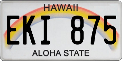 HI license plate EKI875