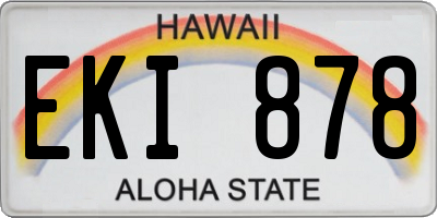 HI license plate EKI878