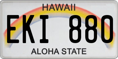 HI license plate EKI880