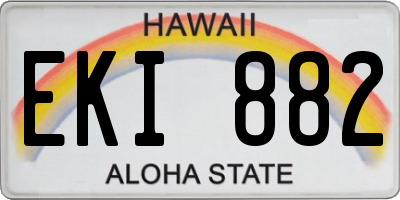 HI license plate EKI882