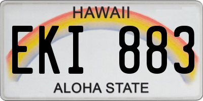 HI license plate EKI883