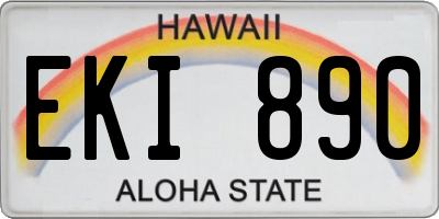 HI license plate EKI890