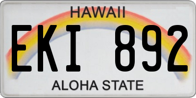 HI license plate EKI892