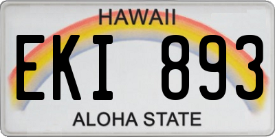 HI license plate EKI893
