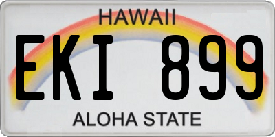 HI license plate EKI899