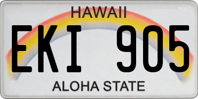 HI license plate EKI905