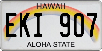 HI license plate EKI907