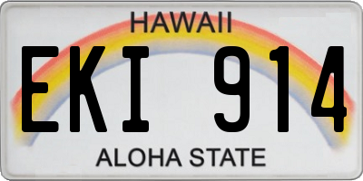 HI license plate EKI914